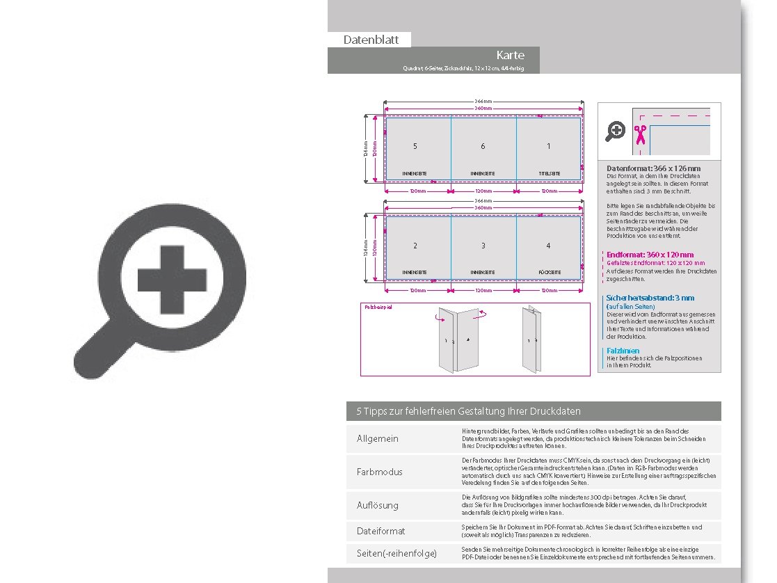 Product Bild trauerkarte__gefalzt_auf_quadrat_12_0_cm_x_12_0_cm__vertikaler_zickzackfalz__6-seitig