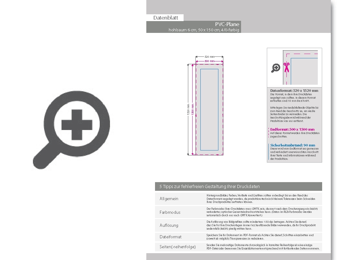 Product Bild hochwertige_pvc-plane_50_x_150_cm__4_0-farbig_bedruckt__hohlsaum_links_und_rechts_(durchmesser_hohlsaum_6_0_cm)